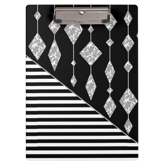 Zwart-wit, abstract, geometrisch, eenvoudig, scann klembord (Voorkant)