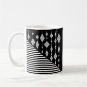Zwart-wit, abstract, geometrisch, eenvoudig, scann koffiemok (Links)