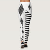 Zwart-wit, abstract, geometrisch, eenvoudig, scann leggings (Achterkant)
