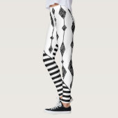 Zwart-wit, abstract, geometrisch, eenvoudig, scann leggings (Links)
