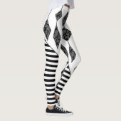 Zwart-wit, abstract, geometrisch, eenvoudig, scann leggings (Rechts)
