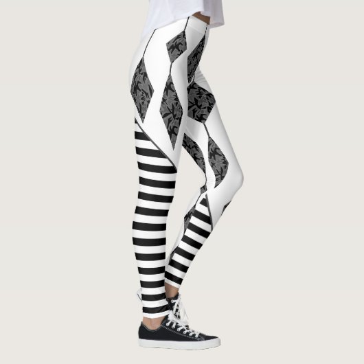 Zwart-wit, abstract, geometrisch, eenvoudig, scann leggings (Rechts)