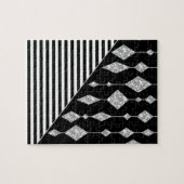 Zwart-wit, abstract, geometrisch, eenvoudig, scann legpuzzel (Horizontaal)