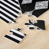 Zwart-wit, abstract, geometrisch, eenvoudig, scann legpuzzel (Zijkant)