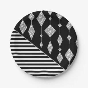 Zwart-wit, abstract, geometrisch, eenvoudig, scann papieren bordje