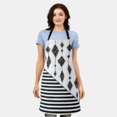 Zwart-wit, abstract, geometrisch, eenvoudig, scann schort (Gedragen)