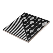 Zwart-wit, abstract, geometrisch, eenvoudig, scann tegeltje (Zijkant)