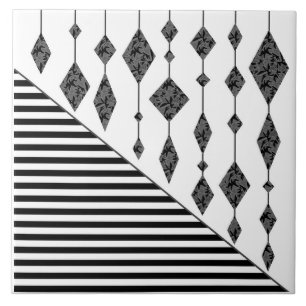 Zwart-wit, abstract, geometrisch, eenvoudig, scann tegeltje