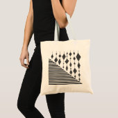 Zwart-wit, abstract, geometrisch, eenvoudig, scann tote bag (Voorkant (product))