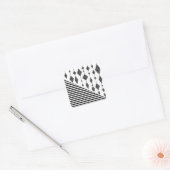 Zwart-wit, abstract, geometrisch, eenvoudig, scann vierkante sticker (Envelop)