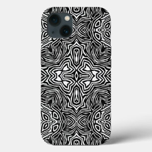 Zwart-wit abstract geometrisch modern patroon Case-Mate iPhone case