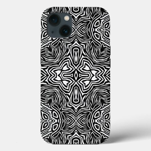 Zwart-wit abstract geometrisch modern patroon Case-Mate iPhone case (Achterkant)