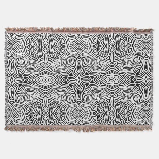 Zwart-wit abstract geometrisch modern patroon deken (Voorkant)