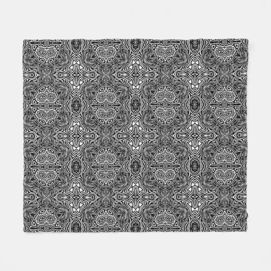Zwart-wit abstract geometrisch modern patroon fleece deken (Voorkant (Horizontaal))
