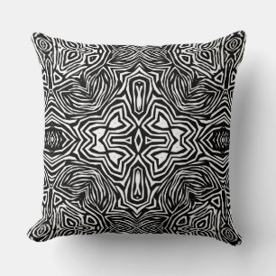 Zwart-wit abstract geometrisch modern patroon kussen
