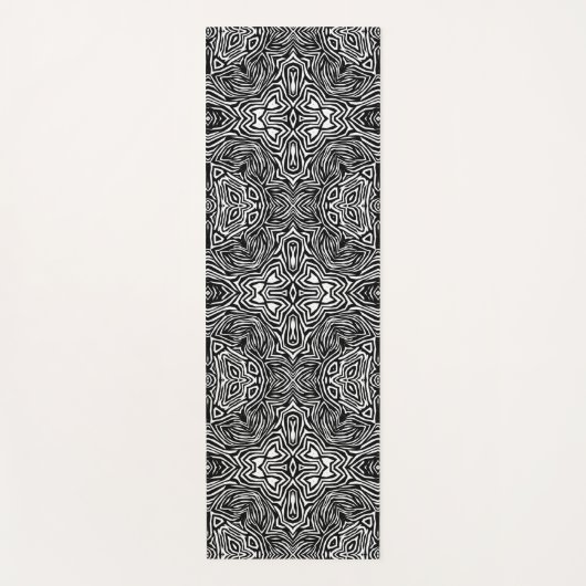 Zwart-wit abstract geometrisch modern patroon yogamat (Voorkant)