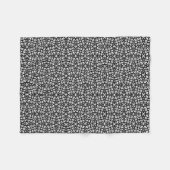 Zwart & Wit Abstract Geometrisch Mozaïek Patroon Fleece Deken (Voorkant (Horizontaal))