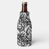 Zwart & Wit Abstract Geometrisch Patroon 65 Flesjeskoeler (Fles Voorkant)