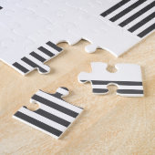 Zwart-wit Abstract geometrisch patroon Legpuzzel (Zijkant)