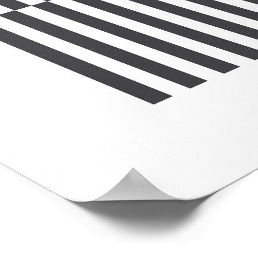 Zwart-wit Abstract geometrisch patroon Poster (Hoek)