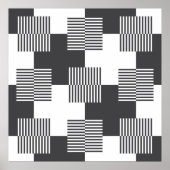 Zwart-wit Abstract geometrisch patroon Poster (Voorkant)