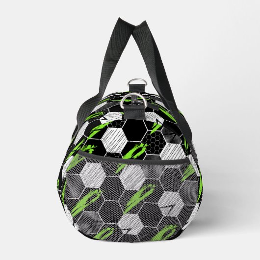 Zwart & Wit Abstract Geometrisch Voetbal Sporten Plunjezak (Rechts)