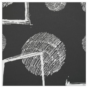Zwart-wit abstract geometrisch vormpatroon stof