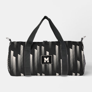 Zwart & Wit Abstract Geometrische Strepen Sport Plunjezak