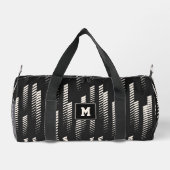 Zwart & Wit Abstract Geometrische Strepen Sportief Plunjezak (Achterkant)