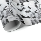 Zwart wit, abstract geschilderd canvas. cadeaupapier (Rol Hoek)