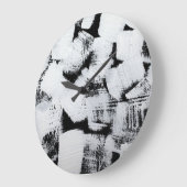 Zwart wit, abstract geschilderd canvas. grote klok (Hoek)