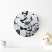Zwart wit, abstract geschilderd canvas. grote klok (Huis)
