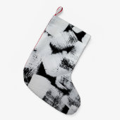 Zwart wit, abstract geschilderd canvas. kleine kerstsok (Voorkant (Hangend))