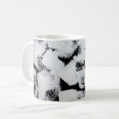 Zwart wit, abstract geschilderd canvas. koffiemok (Voorkant links)