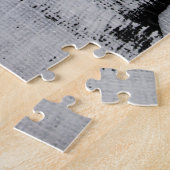 Zwart wit, abstract geschilderd canvas. legpuzzel (Zijkant)