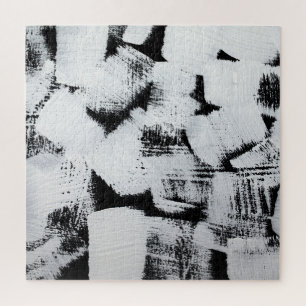 Zwart wit, abstract geschilderd canvas. legpuzzel