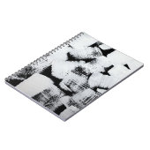 Zwart wit, abstract geschilderd canvas. notitieboek (Linkerzijde)