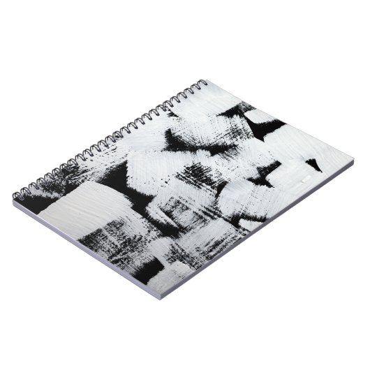 Zwart wit, abstract geschilderd canvas. notitieboek (Linkerzijde)
