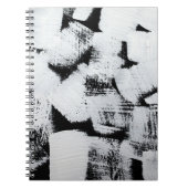 Zwart wit, abstract geschilderd canvas. notitieboek (Voorkant)