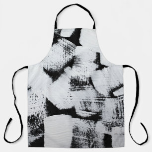 Zwart wit, abstract geschilderd canvas. schort