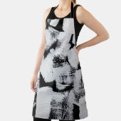 Zwart wit, abstract geschilderd canvas. schort (Insitu)