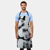 Zwart wit, abstract geschilderd canvas. schort (Gedragen)