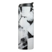 Zwart wit, abstract geschilderd canvas. thermosbeker (Gedraaid links)