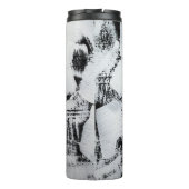 Zwart wit, abstract geschilderd canvas. thermosbeker (Achterkant)
