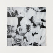 Zwart wit, abstract geschilderd canvas. wandkleed (Voorkant (horizontaal))