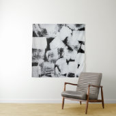 Zwart wit, abstract geschilderd canvas. wandkleed (In Situ (horizontaal))