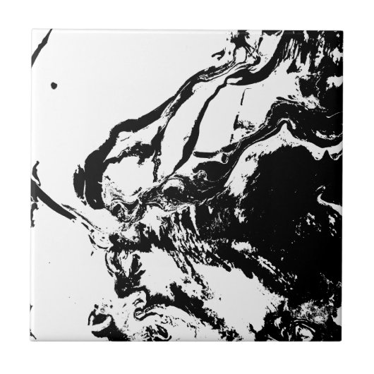 Zwart-wit Abstract Gezichten Incidentele Kunst Tegeltje (Voorkant)