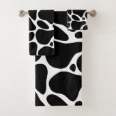 Zwart-wit abstract girafpatroon bad handdoek (Insitu)