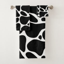 Zwart-wit abstract girafpatroon bad handdoek