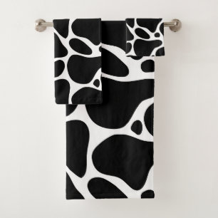 Zwart-wit abstract girafpatroon bad handdoek